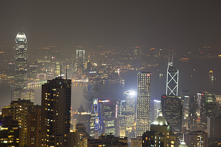 从山顶俯瞰中央香港九龙图片