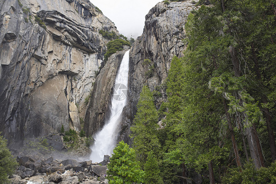美国加利福尼亚州约塞米特公园瀑布之景图片