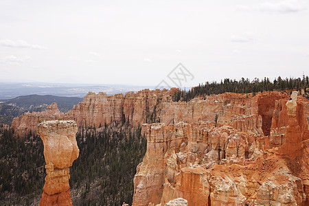 美国犹他州BryceCanyon公园的柱岩形成视图图片