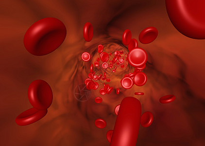 3D插图显示红血细胞流图片