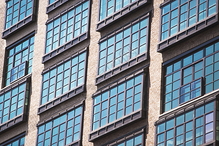 美国纽约中央公园美国纽约曼哈顿旧工业大楼公寓窗细目背景
