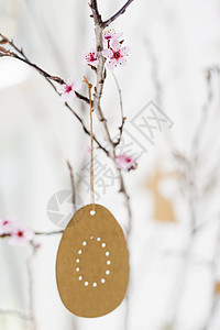 复活节树枝上的装饰图片