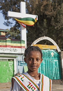 埃塞俄比亚拉利贝蒂姆卡特节期间的少女图片