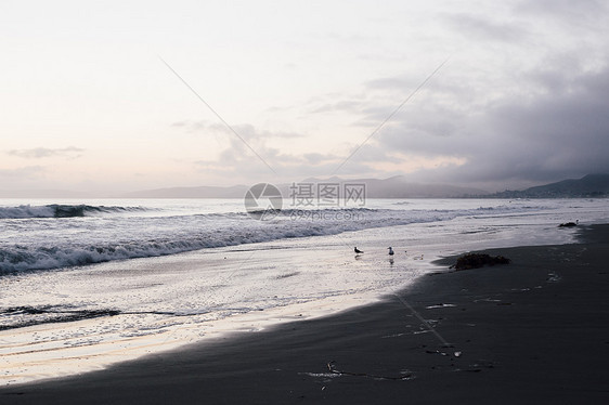 黎明时海滩景色图片