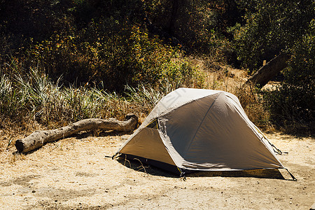 美国加利福尼亚州峡谷下铺设的帐篷图片