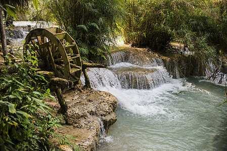 老挝LuangPrabang宽西瀑布图片