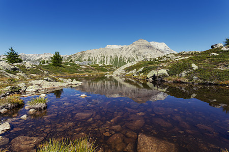 瑞士格劳本登AlbulaPass湖和山景瑞士格劳本登图片