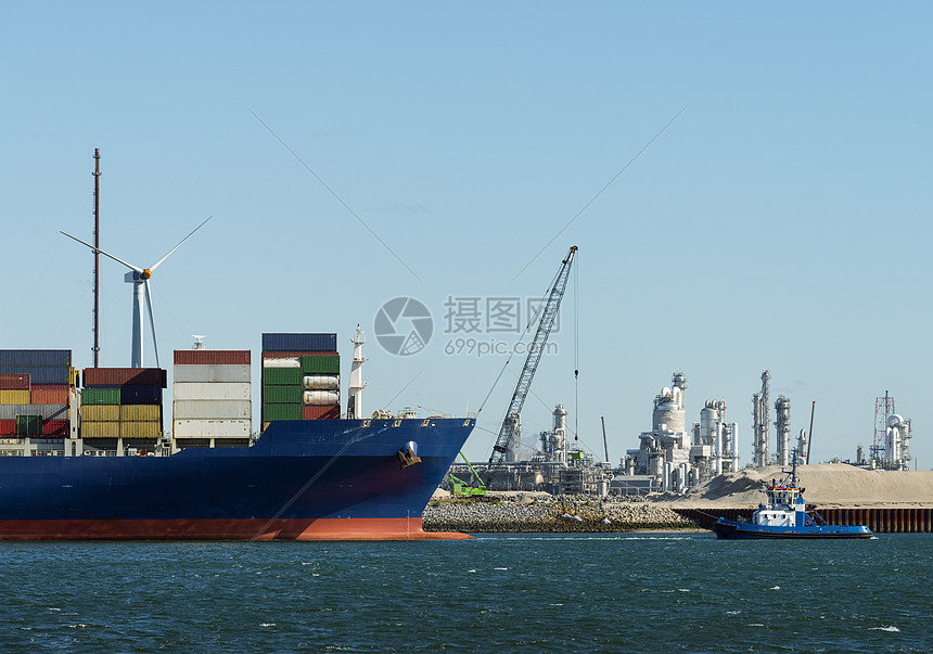 荷兰鹿特丹港集装箱船图片