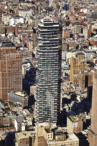 从美国纽约市一个世界贸易观测台看到的摩天大楼图片