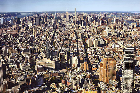 美国纽约市一个世界贸易观测台看到的城市风景图片