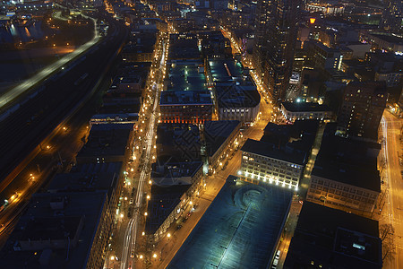 在加拿大温哥华夜间照明道路高视率图片