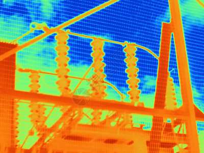 西伦敦电站热图像和相关的高电压传输设备图片