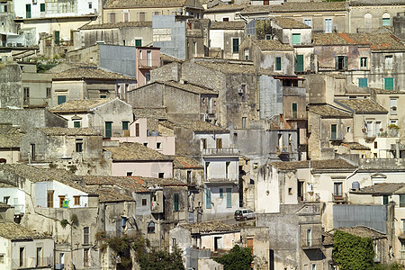 意大利西里拉古萨传统房屋外部和顶详情图片