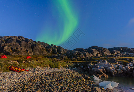 夜间北阿利亚人搭帐篷看极光南格陵兰图片