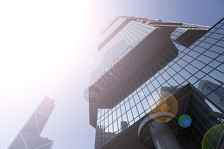 玻璃摩天大楼正面香港图片