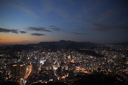 南朝鲜首尔黄昏市风景图片
