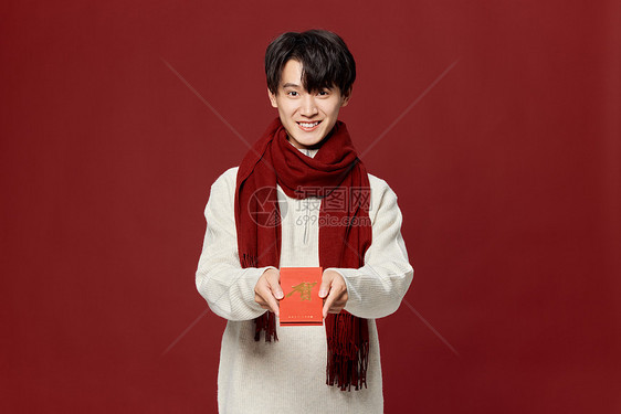 冬季男性新年送红包图片