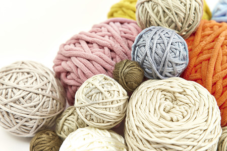 纺织品颜色不同颜色毛线球组合静物背景