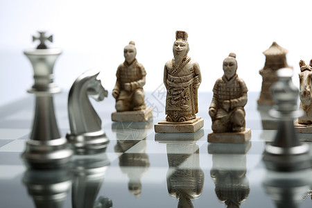 寓意中欧在国际象棋下的对弈图片