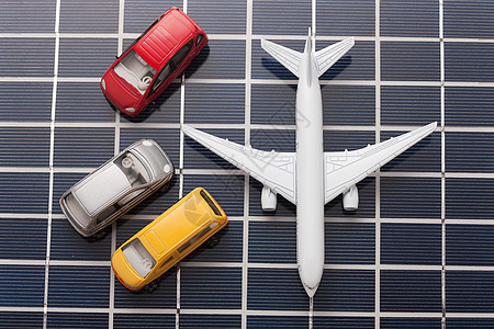 碧蓝幻想素材黄色正上方视角幻想汽车飞机模型太阳能板背景