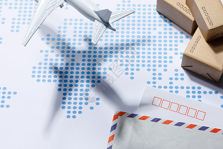 包装盒模型航空业航空货运背景