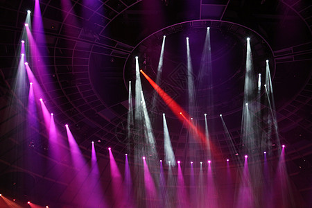 紫色娱乐建筑都市风光剧院内舞台与灯光背景图片