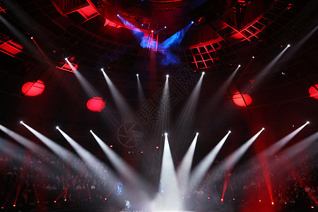 无人华丽的会堂剧院内舞台与灯光背景图片