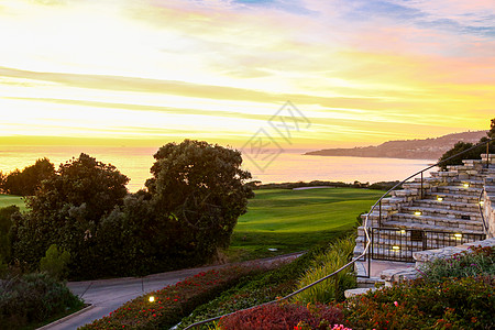 景观照明风景旅游高尔夫球场背景