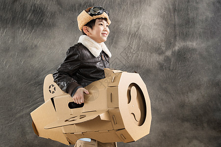皮茄克时尚翅膀快乐儿童驾驶纸飞机图片