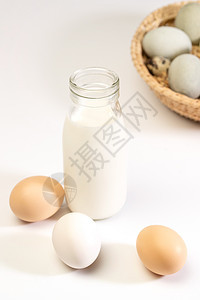 纯天然牛奶和蛋类图片