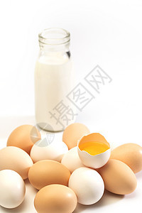 鸡蛋和一瓶牛奶图片