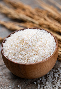 大米水稻一碗大米和水稻背景
