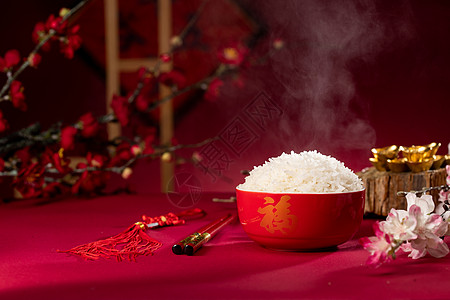 传统特色热腾腾的米饭图片