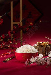 垂直构图东亚户内传统特色米饭图片