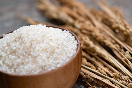 膳食原生态一碗大米和水稻图片
