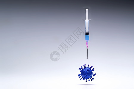 污染粒子新型冠状注射器和图片