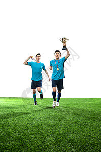 足球运动员欢呼获奖图片