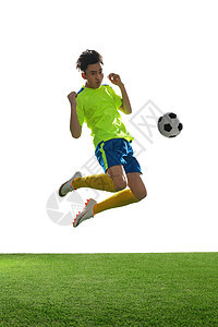 运动服一名男足球运动员踢球图片