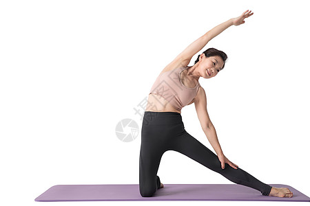 提肛运动练瑜伽的中老年女士背景