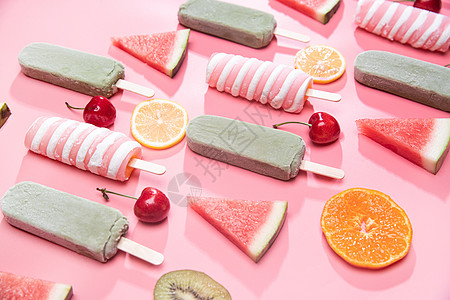 水果冰棍冰淇淋水果和冰棍背景