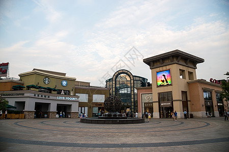 房地产海报北京城市建筑购物广场背景