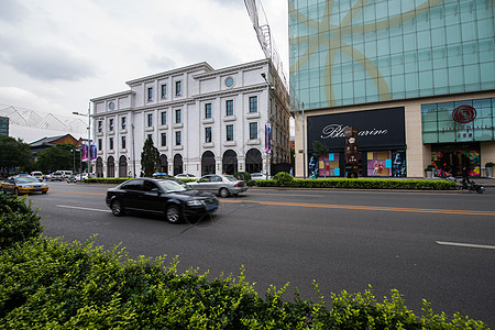 汽车钣金北京城市建筑购物广场背景