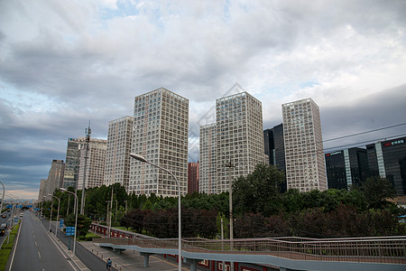 城市高速城市CBD的摩天大楼景象背景