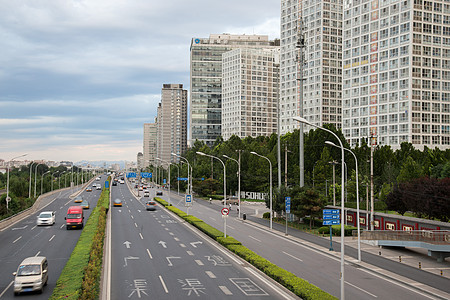 城市高速城市旅游目的地白昼北京CBD建筑背景