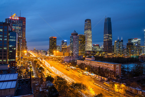 夜景金融都市风景北京CBD建筑图片