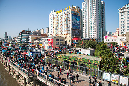 水无法辨认的人市区辽宁省丹东城市风光图片