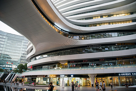 北京的城市街道和高楼商场图片