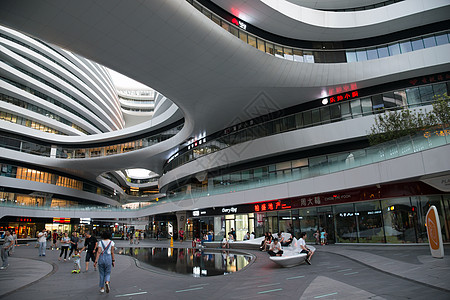 北京蓝天北京银河SOHO的内部场景背景