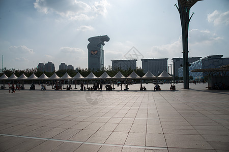 地标建筑摄影云北京奥体中心图片