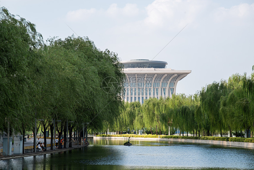 体育场馆都市风景绿化北京奥体中心公园图片